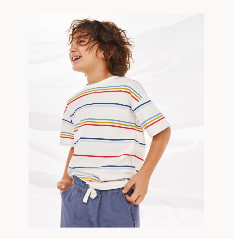 Striking springtime<small><br>Vibrant reds, bold blues and fun accessories! It’s time to discover our spring-inspired styles for kids. Discover jumpsuits, shorts and canvas sneakers.</small></br>